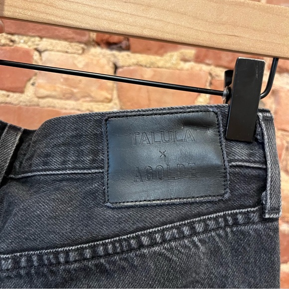 Talula x Agolde High-Rise Taper Jeans Washed Black Button Fly Size 26 - Picture 5 of 10